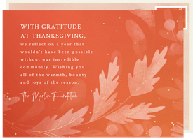 'Monochromatic Leaves' Business Thanksgiving Card