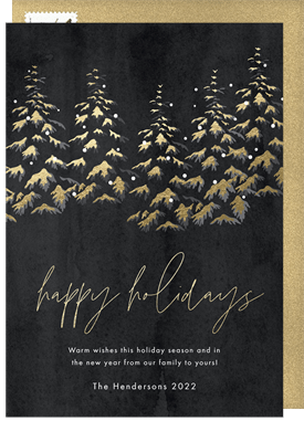 'Snow Capped Trees' Holiday Greetings Card