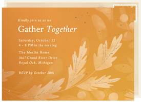 'Monochromatic Leaves' Thanksgiving Invitation