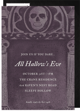 'All Hallows Crypt' Halloween Invitation
