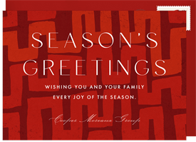 'Geometric Paint' Business Holiday Greetings Card