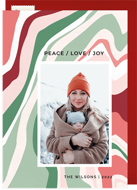 'Peppermint Swirls' Holiday Greetings Card