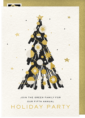 'Brushstroke Tree' Holiday Party Invitation