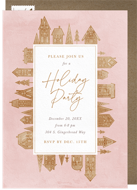 'Gingerbread Frame' Holiday Party Invitation