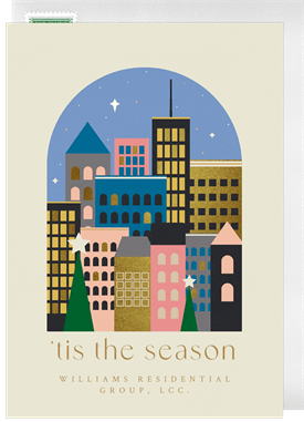 'Cityscape' Business Holiday Greetings Card