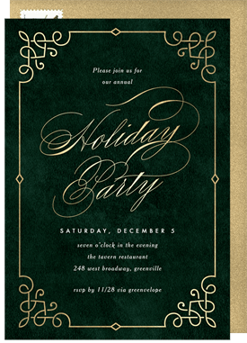 'Marble Frame' Holiday Party Invitation