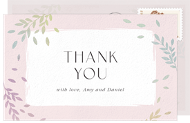 'Foiled Leaves' Baby Shower Thank You Note