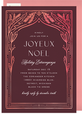 'Nouveau Noel' Holiday Party Invitation