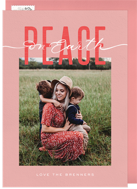 'Lettered Peace On Earth' Holiday Greetings Card
