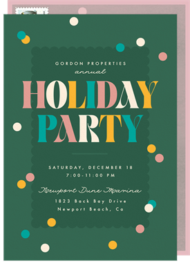 'Slightly Vintage' Business Holiday Party Invitation