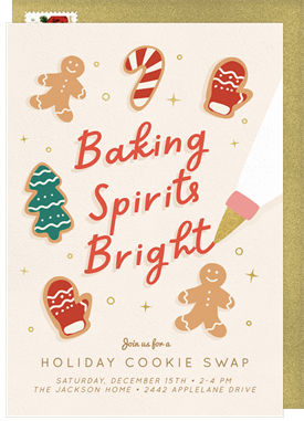 'Baking Spirits Bright' Christmas Party Invitation