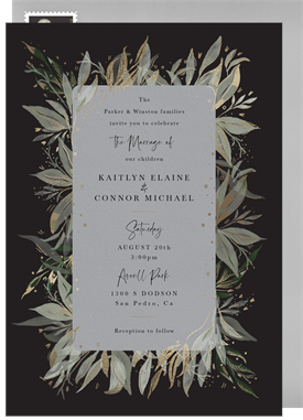 'Just Leaves' Wedding Invitation