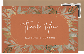 'Just Leaves' Wedding Thank You Note