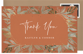 'Just Leaves' Wedding Thank You Note