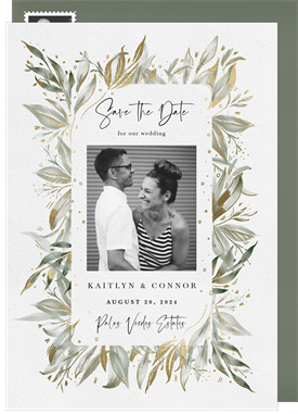 'Just Leaves' Wedding Save the Date