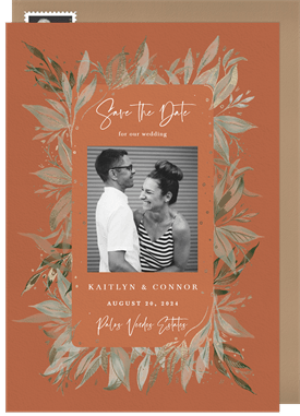 'Just Leaves' Wedding Save the Date