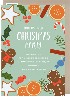 'Christmas Goodies' Christmas Party Invitation