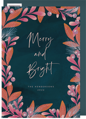 'Bright Florals' Holiday Greetings Card