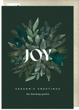 'Joy Blooms' Business Holiday Greetings Card