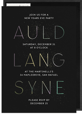 'Glittering Auld Lang Syne' New Year's Party Invitation