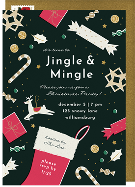 'Very Merry Stocking' Christmas Party Invitation