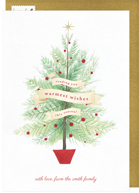 'Stylish Tree' Christmas Greetings Card