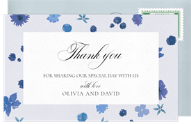 'Dainty Watercolor Flowers' Wedding Thank You Note