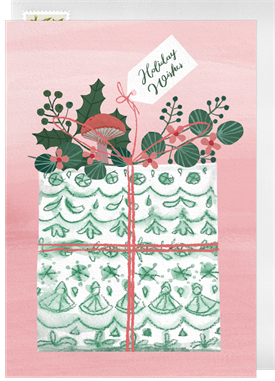 'Patterned Package' Holiday Greetings Card