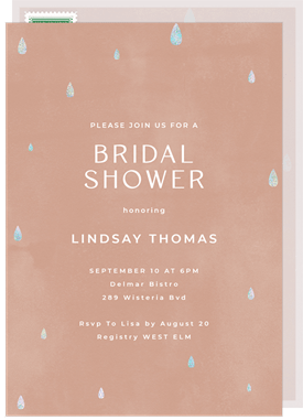 'Raindrops' Bridal Shower Invitation
