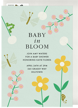 'Blooming Garden' Baby Shower Invitation