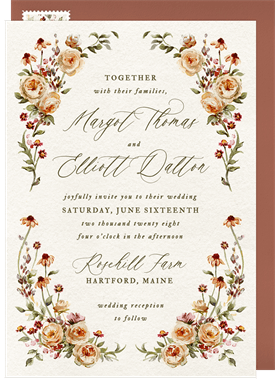 'Vintage Rose Garden' Wedding Invitation