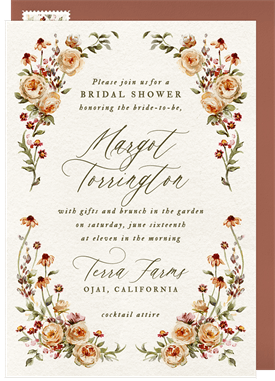 'Vintage Rose Garden' Bridal Shower Invitation