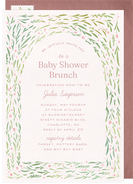 'Dainty Flowers' Baby Shower Invitation