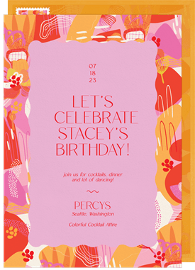 'Eclectic Electric' Adult Birthday Invitation