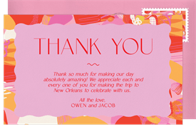 'Eclectic Electric' Wedding Thank You Note