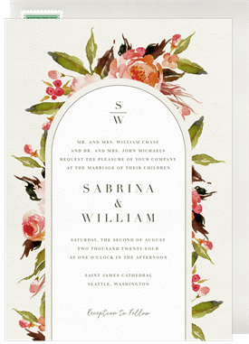 'Botanical Arch' Wedding Invitation