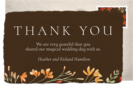 'Painted Wildflowers' Wedding Thank You Note