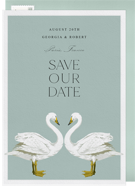 'Painted Swans' Wedding Save the Date