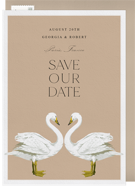 'Painted Swans' Wedding Save the Date