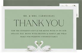 'Painted Swans' Wedding Thank You Note