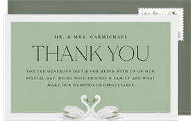 'Painted Swans' Wedding Thank You Note