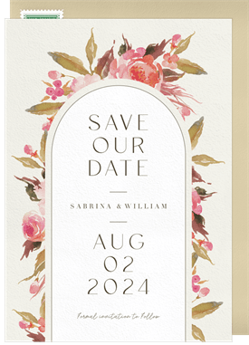 'Botanical Arch' Wedding Save the Date
