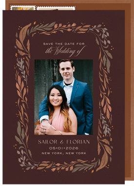 'Dramatic Greenery' Wedding Save the Date