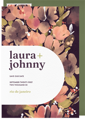 'Painted Florals' Wedding Save the Date
