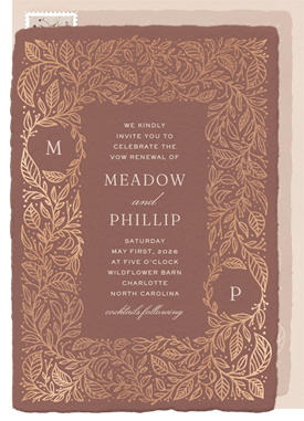 'Gilded Meadow' Vow Renewal Invitation