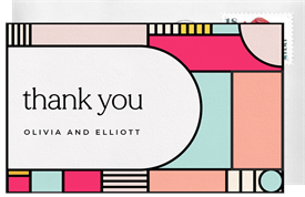 'Geometry In Color' Wedding Thank You Note