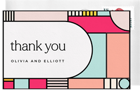 'Geometry In Color' Wedding Thank You Note