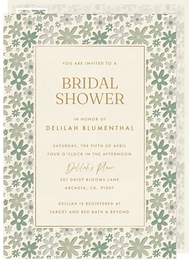 'Retro Ditsy Daisy' Bridal Shower Invitation