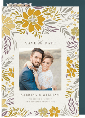 'Botanical Letterpress' Wedding Save the Date