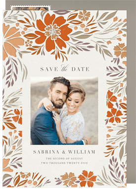 'Botanical Letterpress' Wedding Save the Date